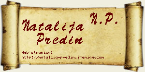 Natalija Predin vizit kartica